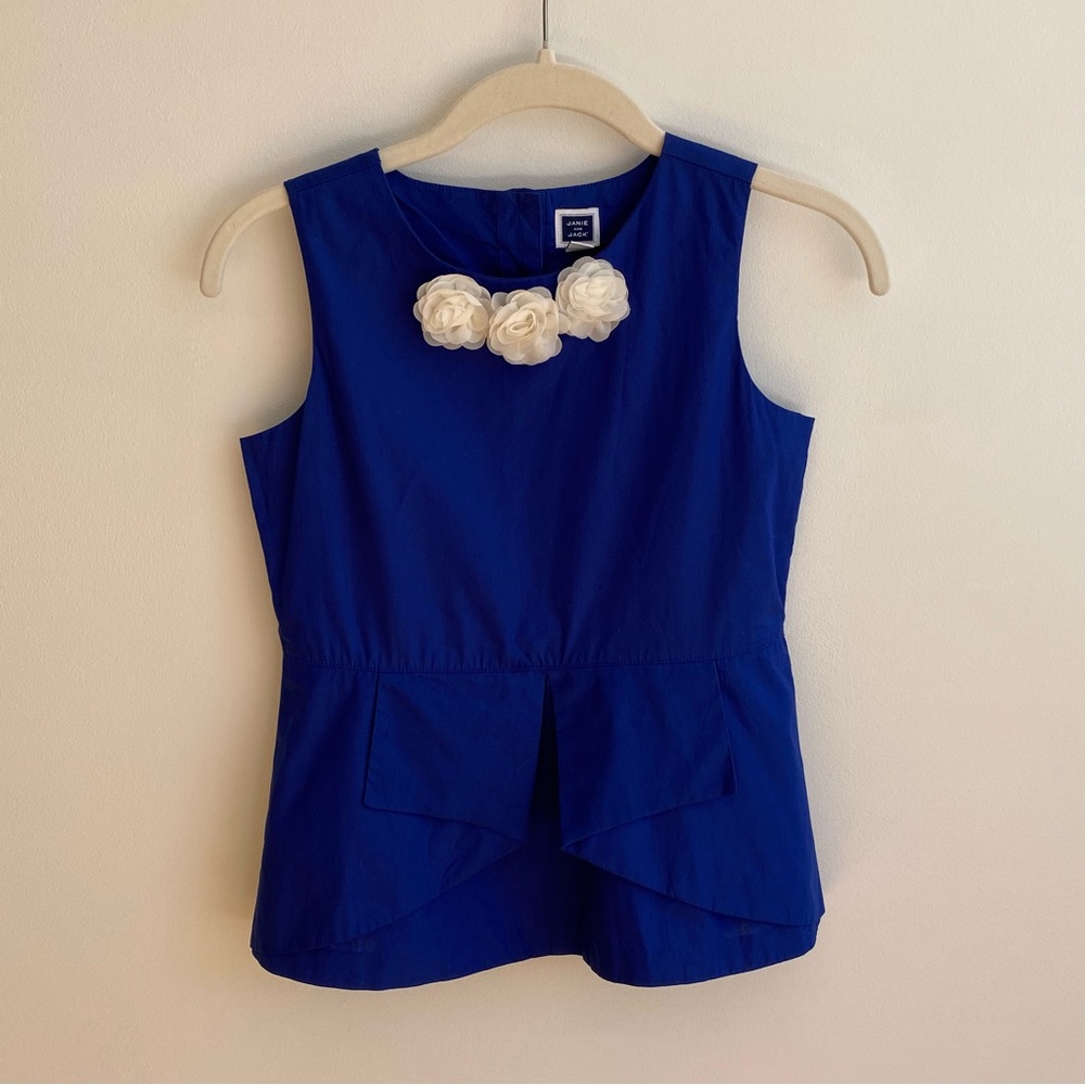 Janie and Jack Royal Blue Pleated Sleeveless Shirt